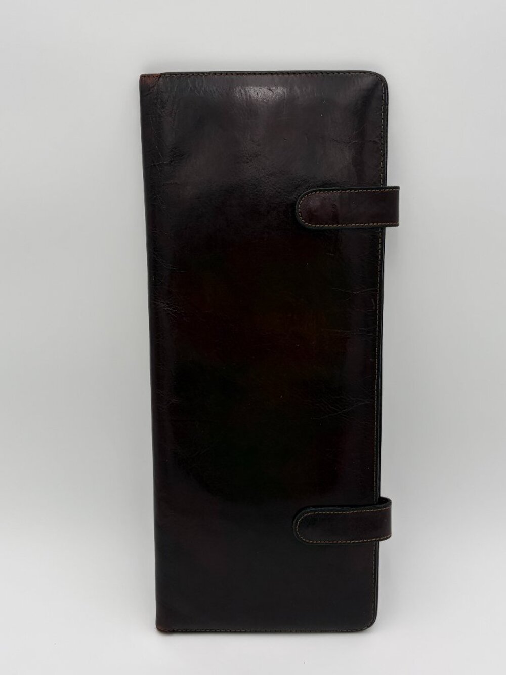 Burgundy Leather Tie Case for Travel by Bosca